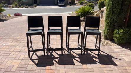 Black Outdoor Stacking Counter Height Chairs