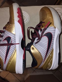 Nike Kobe Basketball Sneakers Gold White Red