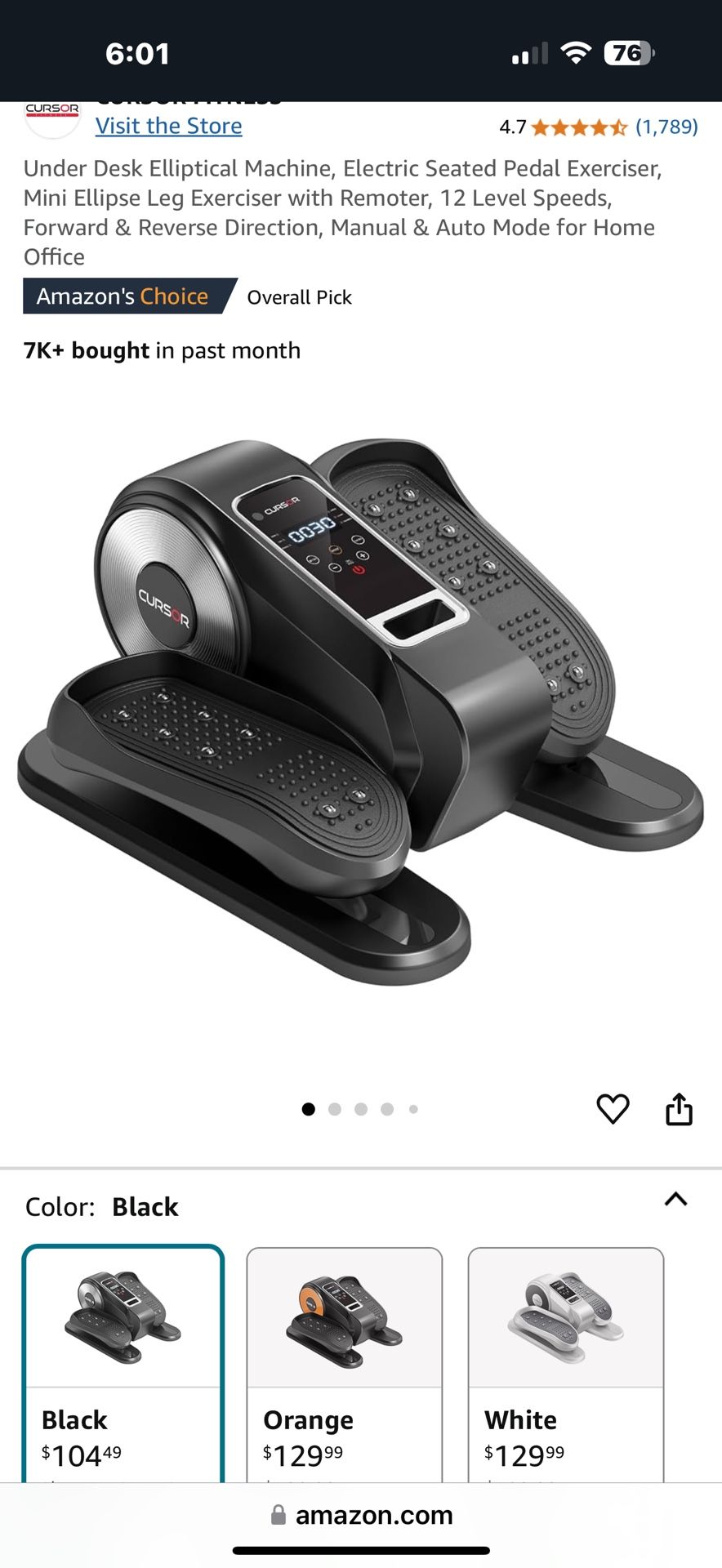 Fitness Under Desk Elliptical Machine