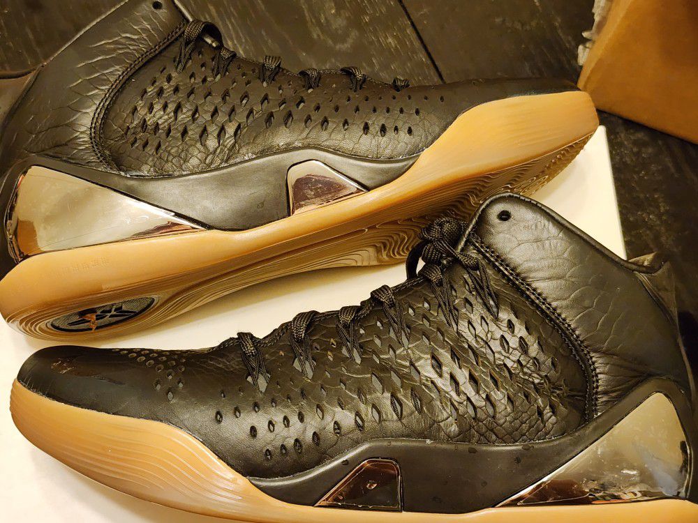 Nike Air Zoom Black Kobe Ix 9 Sz 11.5 Qs Ext Snakeskin Mid Exclusive Leather