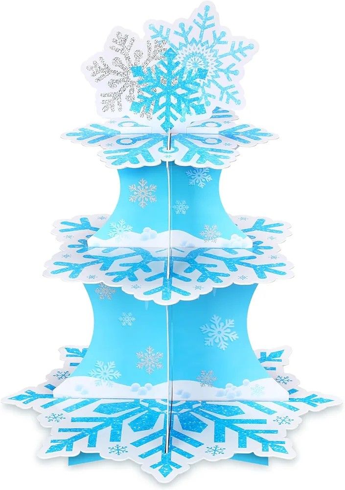 Frozen Party Supplies Snowflake 3-Tiered Cupcake Stand Birthday Party Decoration