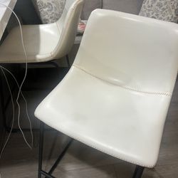 2 White 22” Bar Stools