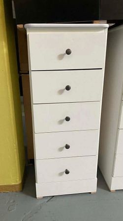 Slim 5 Drawer white