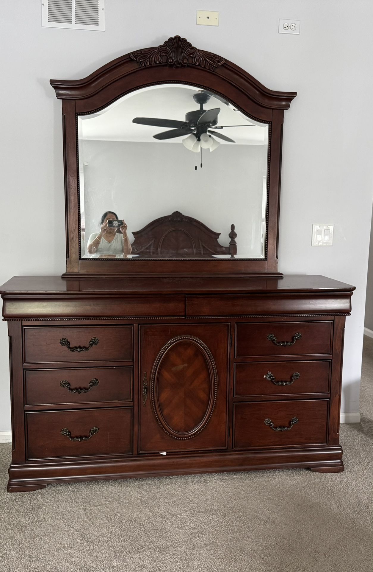 Queen Size Bedroom Set- Dark Brown Color