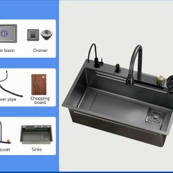 Recessed single-bowl stainless steel kitchen appliance, kitchen sink, made of stainless steel, powerful, easy to clean, easy to install, 31.5/18/8.5 i