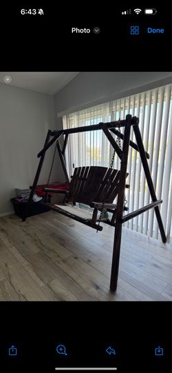 $250 Wooden bench swing sturdy indoor outdoor real wood not compressed up to 350lbs