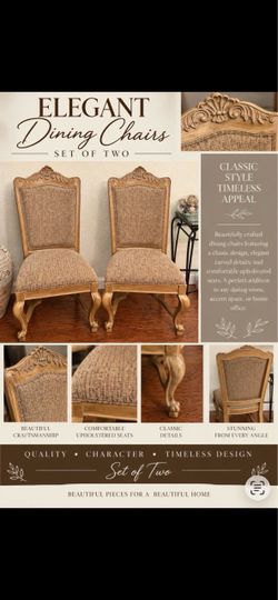 Elegant Dining Chairs Set of Two