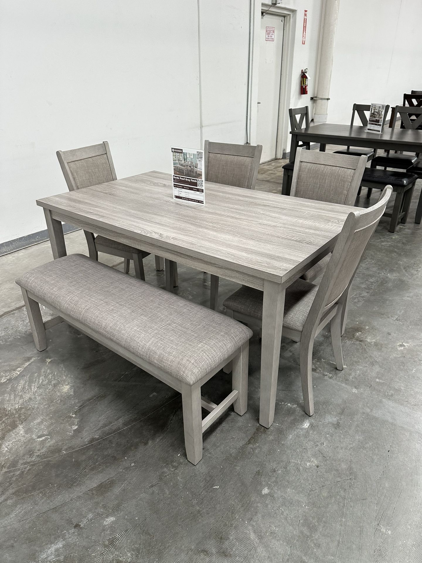 6 Pcs Dining Set Table + 4 Chairs + Bench Color: Espresso. Bonito Conedor De 6 Piezas Color Cafe. 💢 Comedor De 6 Piezas Nuevo En Caja