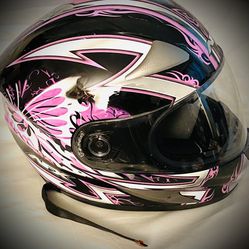 Woman Butterfly/gloss Black Helmet Like New 