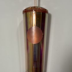 Starbucks 2020 Iridescent Rose Gold Kaleidoscope Dome Lid 24oz Venti Cup Tumbler New