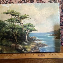 Vintage Oil Painting on Canvas Signed Frank Moore (?)