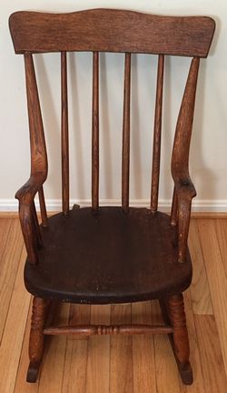 Antique 1895 Mahogany Child's Rocking Chair