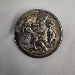 Vintage ULLR Skiers Brooch, West Germany. 