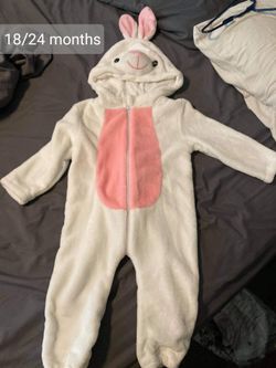 Baby Unisex Flannel Onesie Hooded Rabbit onesie/costume