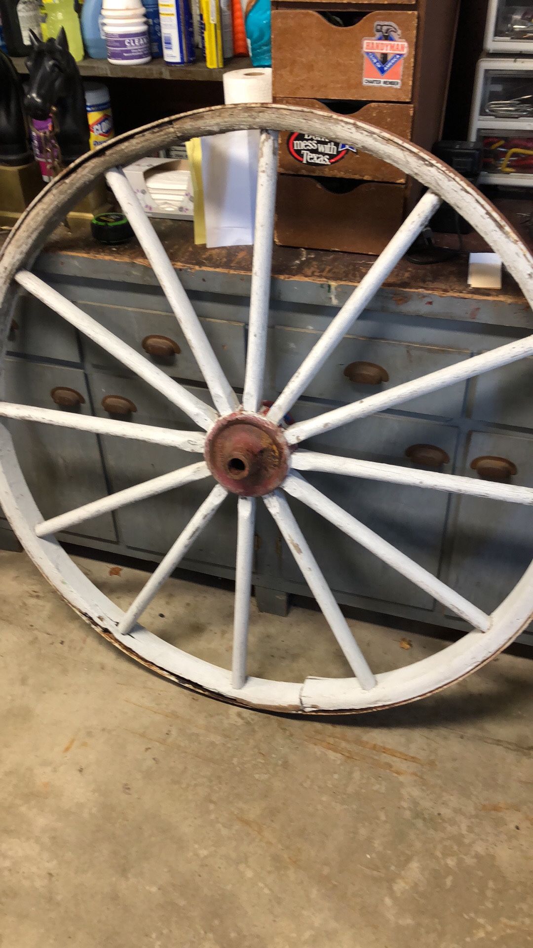 48 inch wood and metal wagon wheel