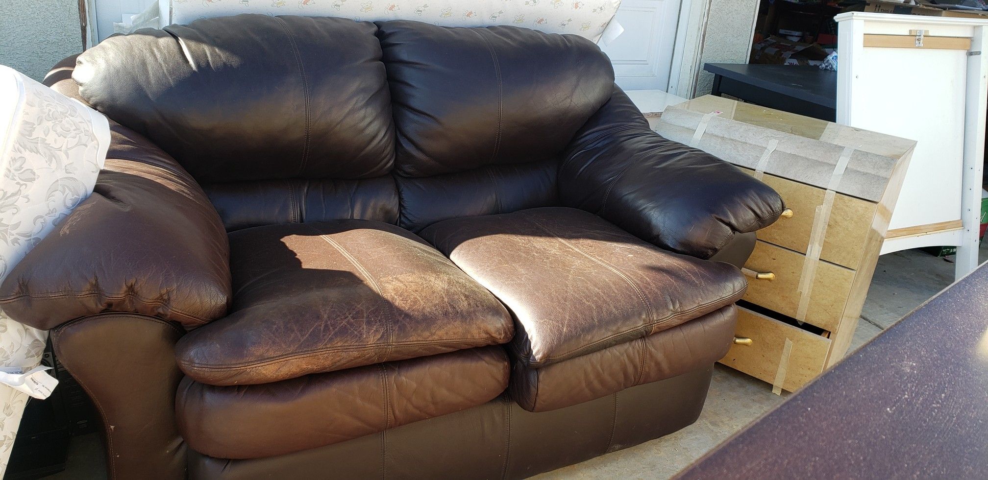 Leather couch(love seat).