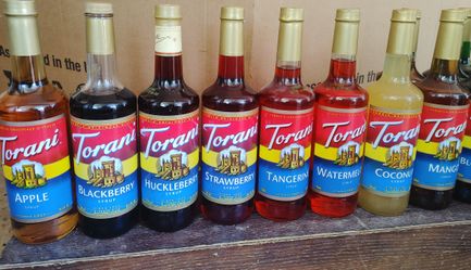 Torani syrup 750ml glass bottles 22 sealed mixed flavors 