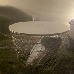 IKEA Coffee Table (wire basket with removable top)