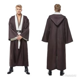 Star Wars Adult Outfit Jedi Robe Costume Halloween Robe Tunic Hooded Uniform Cosplay Sz- small