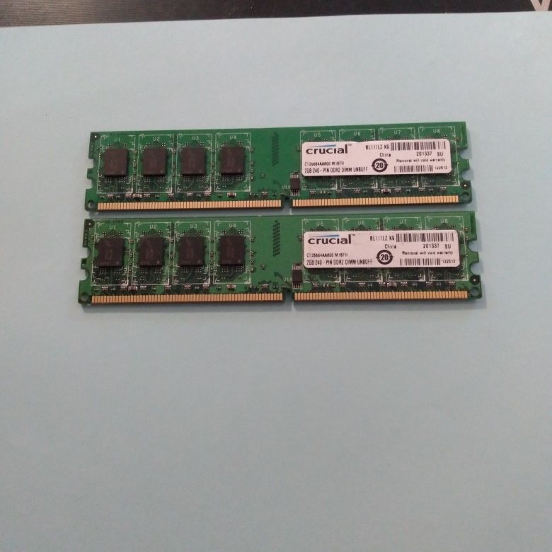 Crucial Pair Of 2GB DDR2 Dimm Ram Stick