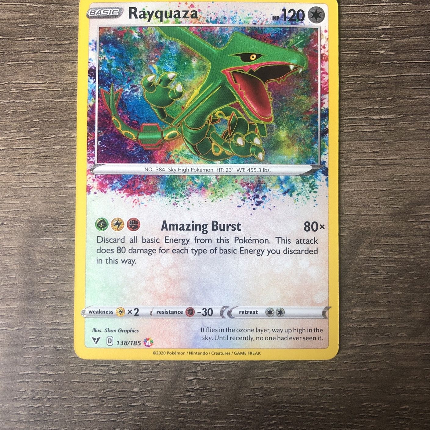  Pokemon - Rayquaza - 138/185 - Amazing Rare : Toys & Games