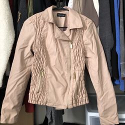 Faux Pink Leather Jacket