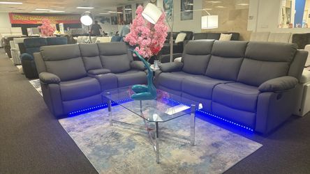 Special Offer Now🚨Gorgeous Grey Sofa&Loveseat 4x Recliners With LED Lighting $1199