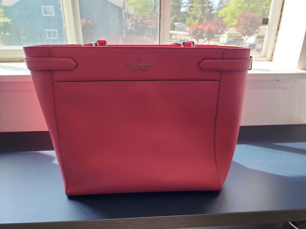 Kate spade staci Saffiano Leather Laptop Tote- Garden Pink for Sale