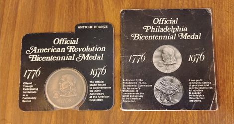 1976 Philadelphia Official American Revolution Bicentennial Medal Medallion