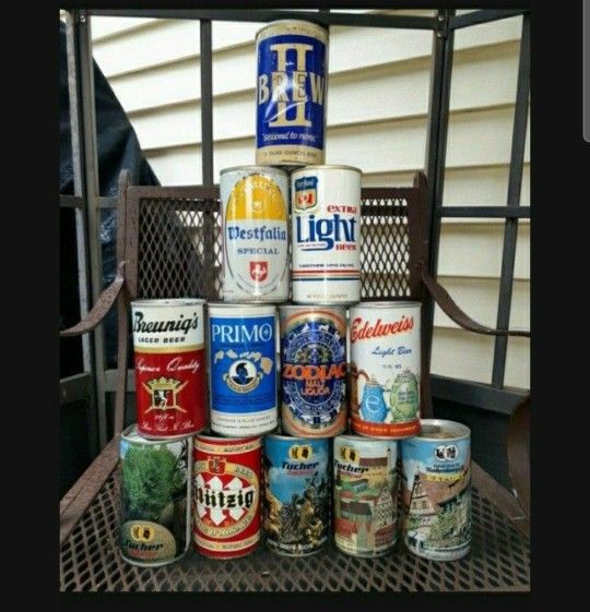 12 Wide Seam Steel Beer Can Collection