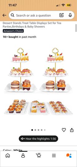 White dessert trays