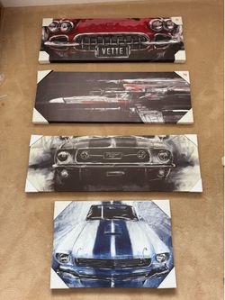 New Canvas Room Decor Prints: Mustang, Corvette, Star Wars $10 Each