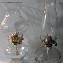 2 Vintage Oil Lamps In Good Working Condition,  $20. Each 