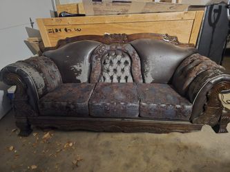 Free!  Beautiful Couch And Love Seat, Flaky Vinyl