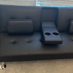 Sofa Bed, Leather Futon Couch