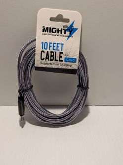 Grey Braided 10 Ft USB C to C Cable