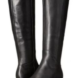 Black Leather Knee High Women’s Boot 