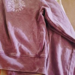 Brand New Ladies Pink Cropped Large Sweatshirt 