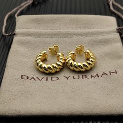 David Yurman Golden Spiral Wire Earrings