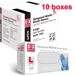 Caja De Guantes Con 10 Cajas Cada Y 100 Latex.