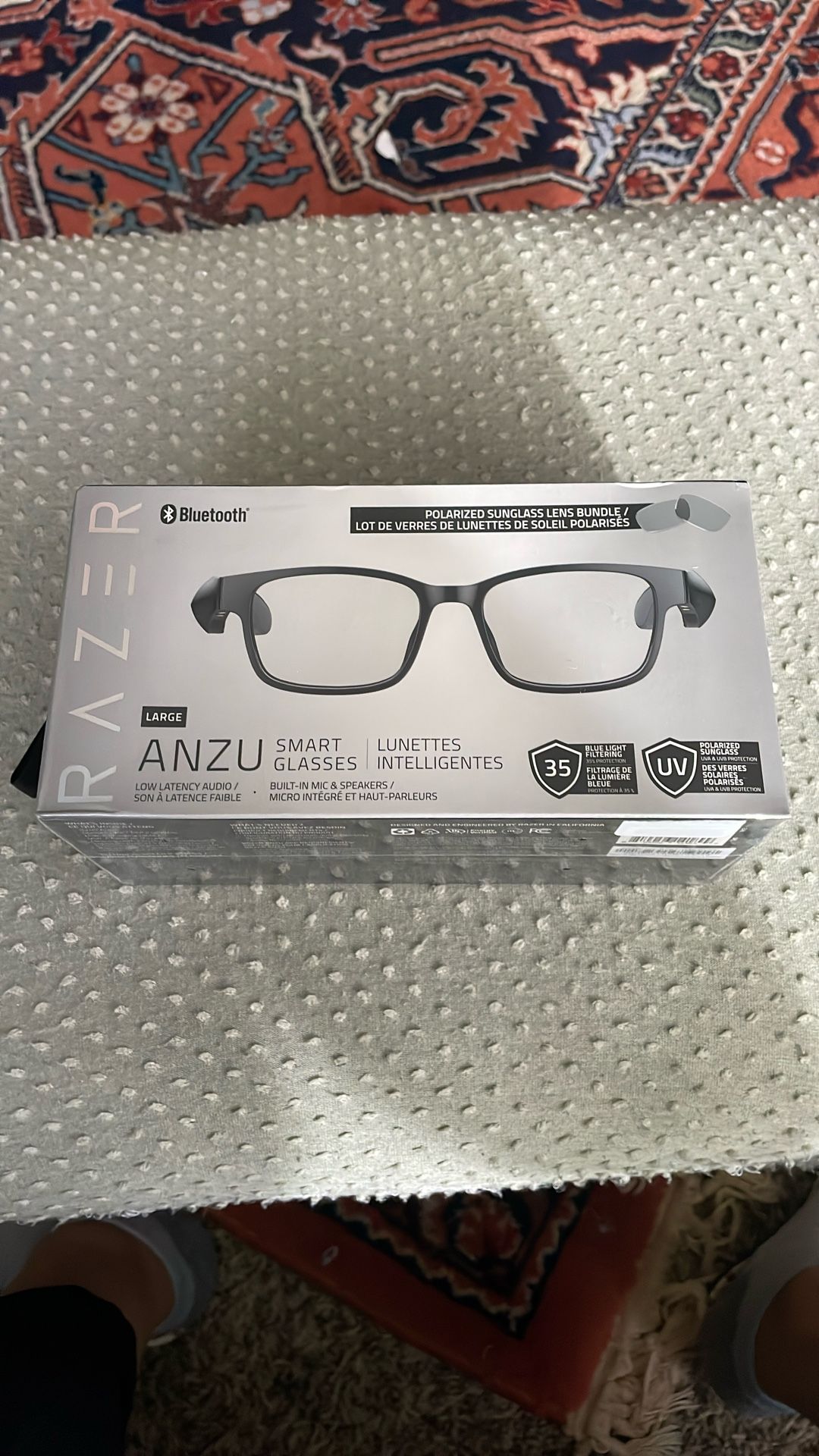 Razer Anzu Smart Glasses: Blue Light Filtering & Polarized Sunglass Lenses - Low Latency Audio - Built-in Mic & Speakers - Touch & Voice Assistant Com