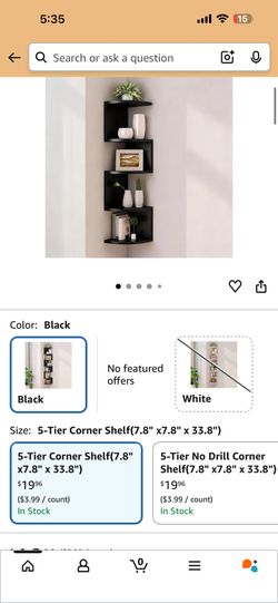 ‼️New 5 Tier Corner Black Shelves 