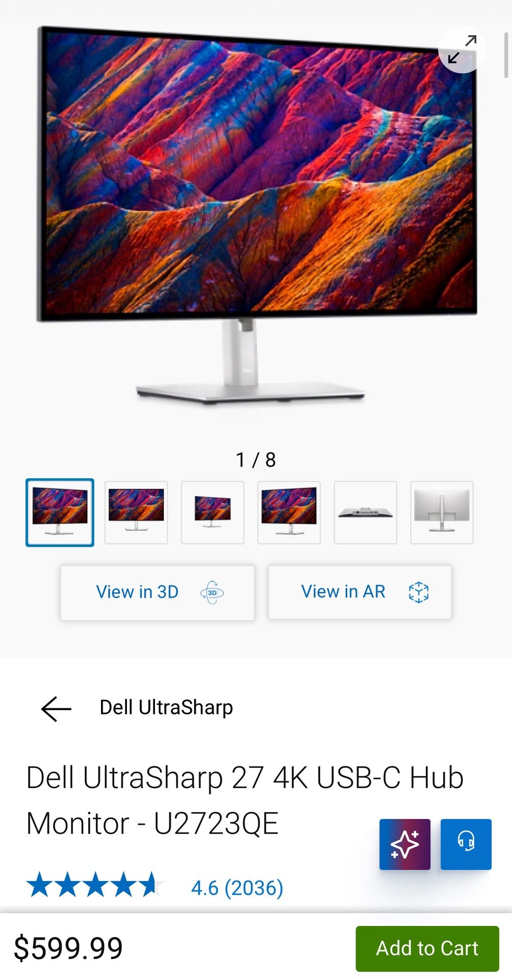 Dell UltraSharp 27 4K USB-C Hub Monitor - U2723QE