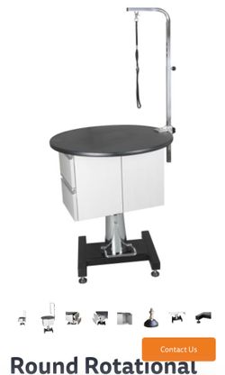 Round Rotational Hydraulic Grooming Table with Cabinet