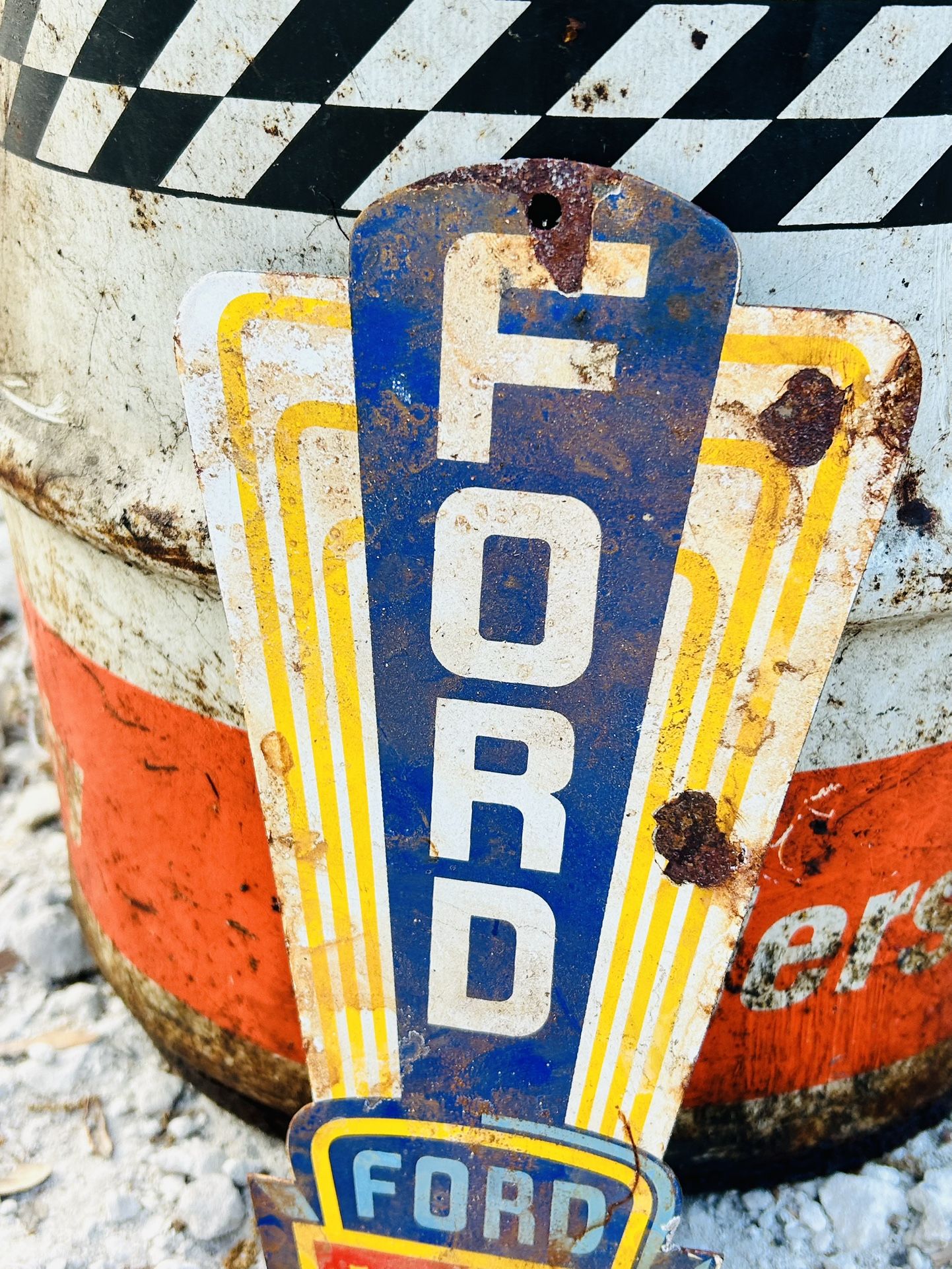 Porcelain Advertising Sign Ford 12in Collectibles