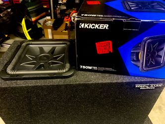 KICKER L7S12 SUB W/ PORTED BOX 2 OHM& ALPINE X-A90M MONOBLOCK AMP 900W RMS CAR AUDIO SUBWOOFERS BASS 2-OHM