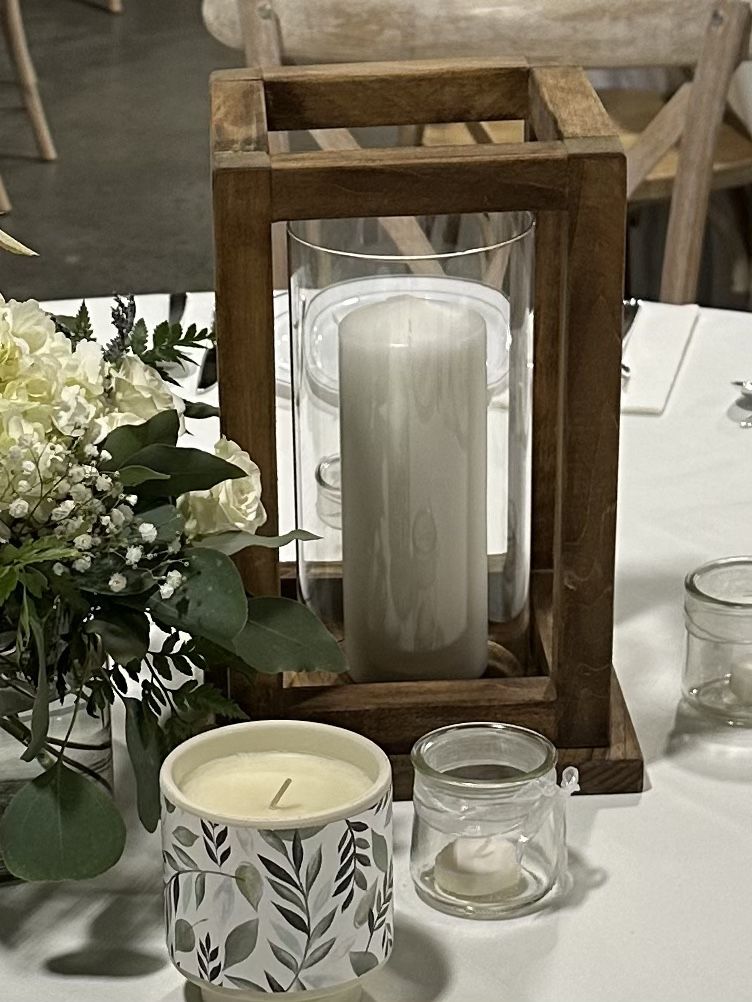 Wooden lantern With Glass Globe