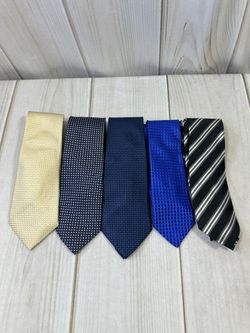 Donald J Trump Gold Bar Silk Ties Lot Of 5