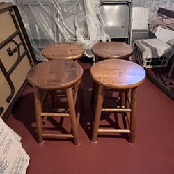 small wooden stools