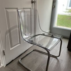 Modern Clear Acrylic Chair – Chrome Base